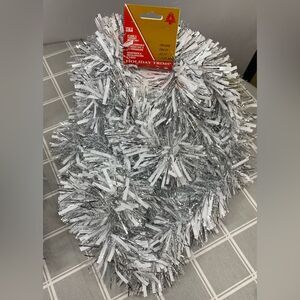 Holiday Garland White Silver Clear Christmas Party Tree Decoration 2) 10' Pcs